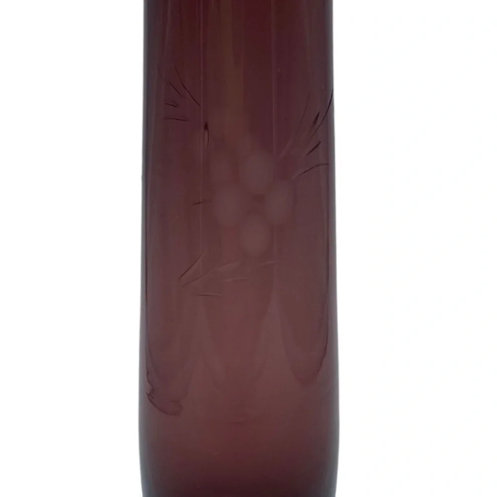 Etched Amethyst Purple Vintage Bud Vase